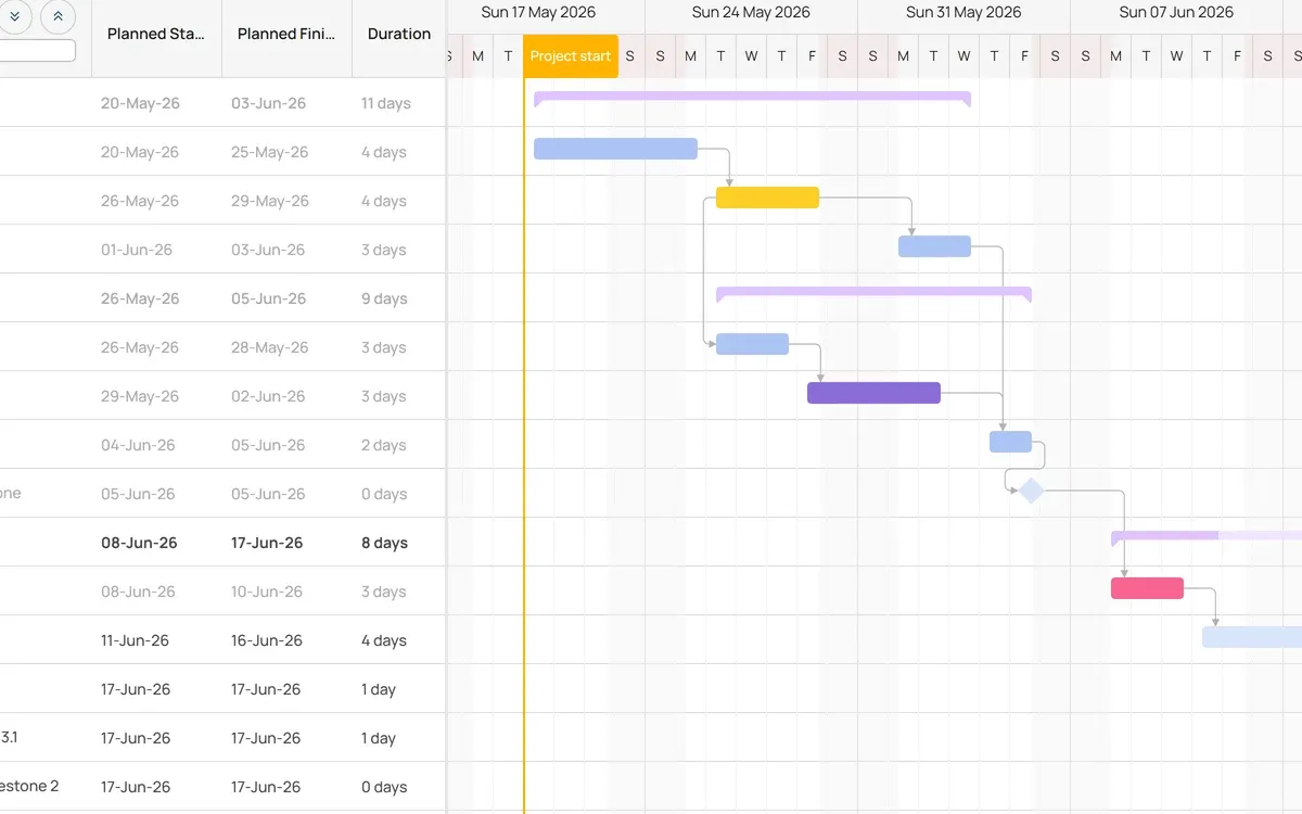 Project planning and Gantt in Celoxis